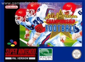 Cover All-American Championship Football for Super Nintendo